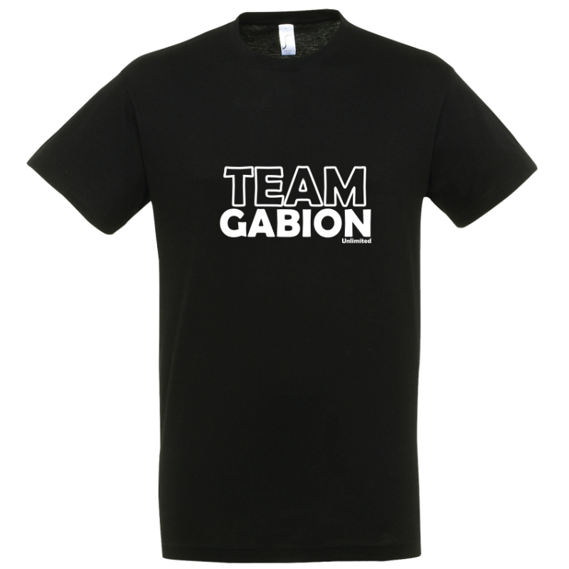 T-shirt Noir team Gabion pour afficher sa passion de la chasse au gibier d'eau