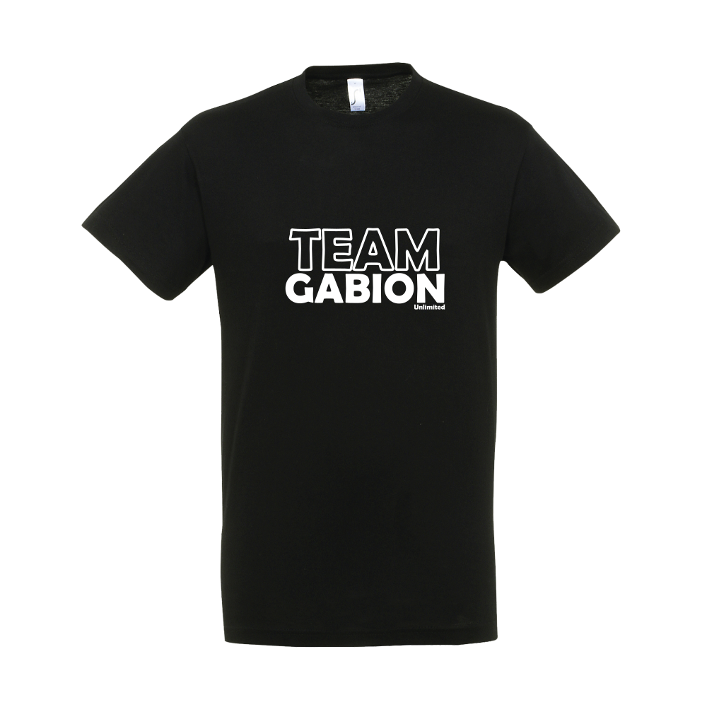 T-shirt Noir team Gabion pour afficher sa passion de la chasse au gibier d'eau T-shirt Noir team Gabion pour afficher sa passion de la chasse au gibier d'eau