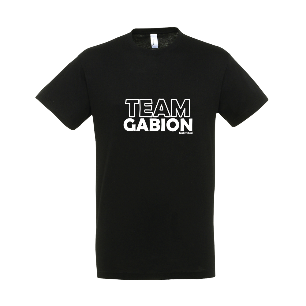 T-shirt Noir team Gabion pour afficher sa passion de la chasse au gibier d'eau